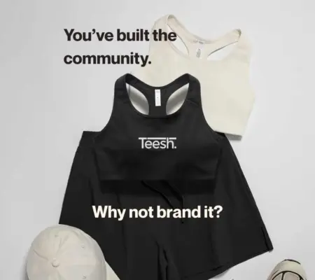 The image shows a personalised gym top from 