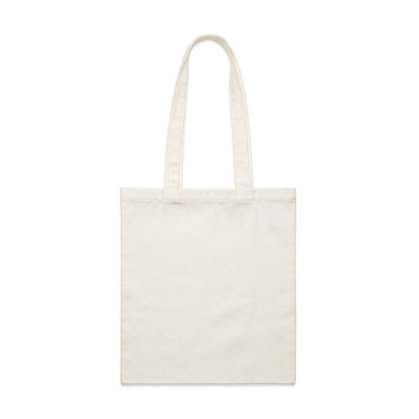 a cream tote bag laid flat on a white background