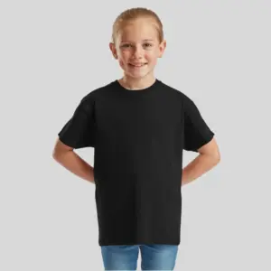 Fruit of the Loom Original Kids Tee blank unisex children’s t-shirt front view.