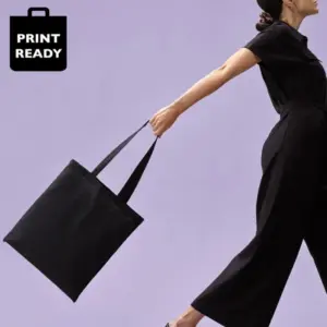 Nutshell Cotton Shopper Long Handle RL100 blank tote bag personalised shopper. Text that reads "print ready".