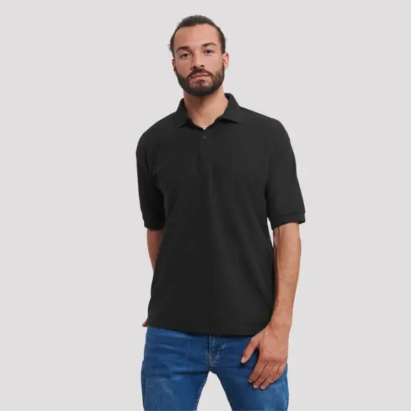 Russell Classic Polycotton Polo blank front view custom polo shirt