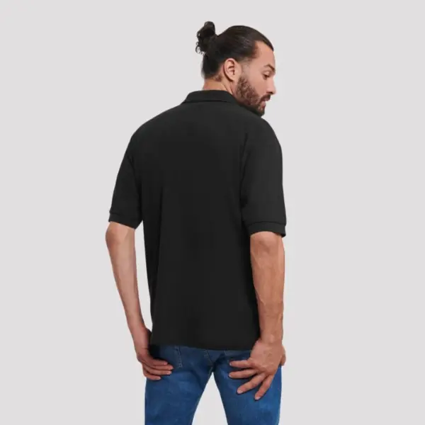 Russell Classic Polycotton Polo blank back view custom polo shirt