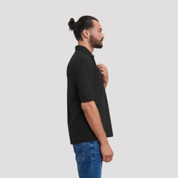 Russell Classic Polycotton Polo blank side view custom polo shirt