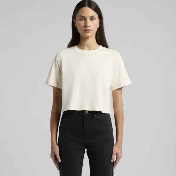 front view of the women's classic crop tee from ascolour